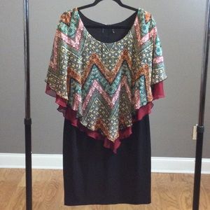 XL handkerchief layered black dress